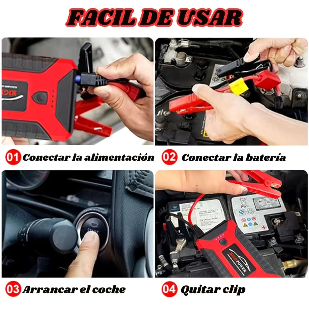 🚗 ARRANCADOR DE AUTOS CON INFLADOR DE LLANTAS MULTIFUNCIONAL 🔥